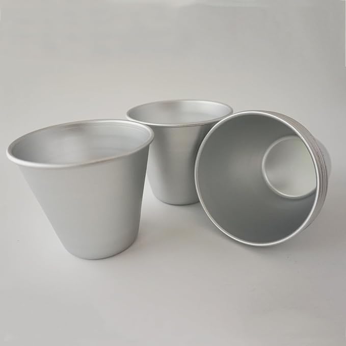 6 PCS Tart Pan Set, Aluminum Popover Pans, Individual Yorkshire Pudding Cup Molds, Deep Round Dish for Egg Tart, Muffin, Cupcake (3.58x 2.28x 3.15 Inch)
