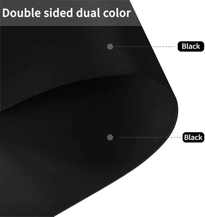 Dresser Topper Protector - 20x36 Inch Waterproof Easy to Clean Can Conceal Flaws Protector The Table Top from Scratches Used for Coffee Table Dresser(Black+Black 20x36)