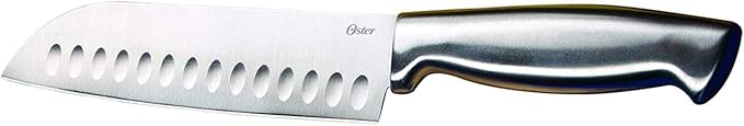 Oster Baldwyn 14 Piece Stainless Steel Cutting Kitchen Knife Cutlery Set with Swivel Block Holder and Knife Sharpener, Brushed Satin