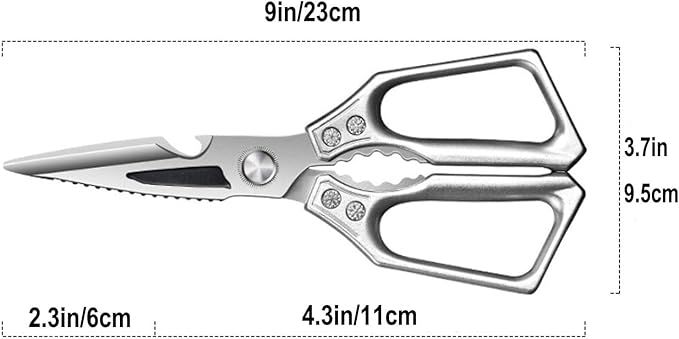 Kitchen Shears Heavy Duty All Purpose Kitchen Scissors, Utility Stainless Steel Blades with Ergonomic Handles for Home, Office, Easy Cutting Chicken Bones, Meat, Cardboard, Vegetables, Leather