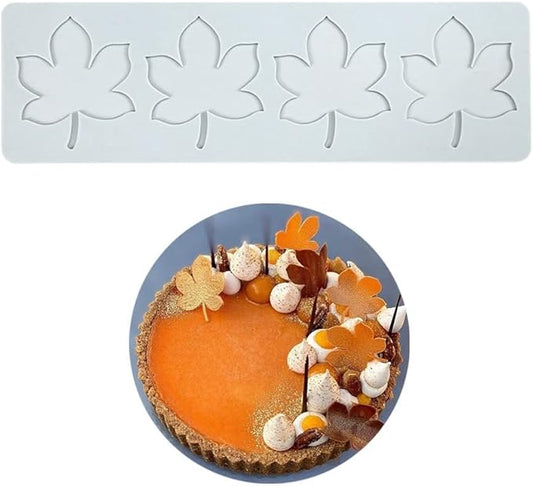 Silicone Molds 3D Hollow Leaf Chocolate Molds Honeycomb Bee Candy Mold Flower Pattern Fondant Mold Cake Topper Sugar Craft Decoration (P_Leaf_9.6 * 2.96 * 0.08inch)