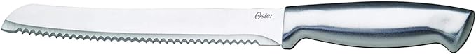 Oster Baldwyn 14 Piece Stainless Steel Cutting Kitchen Knife Cutlery Set with Swivel Block Holder and Knife Sharpener, Brushed Satin