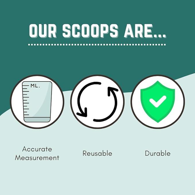 6.5 mL (6.5 CC) Long Handle Scoop for Measuring Coffee, Pet Food, Grains, Protein, Spices and Other Dry Goods (Pack of 10)
