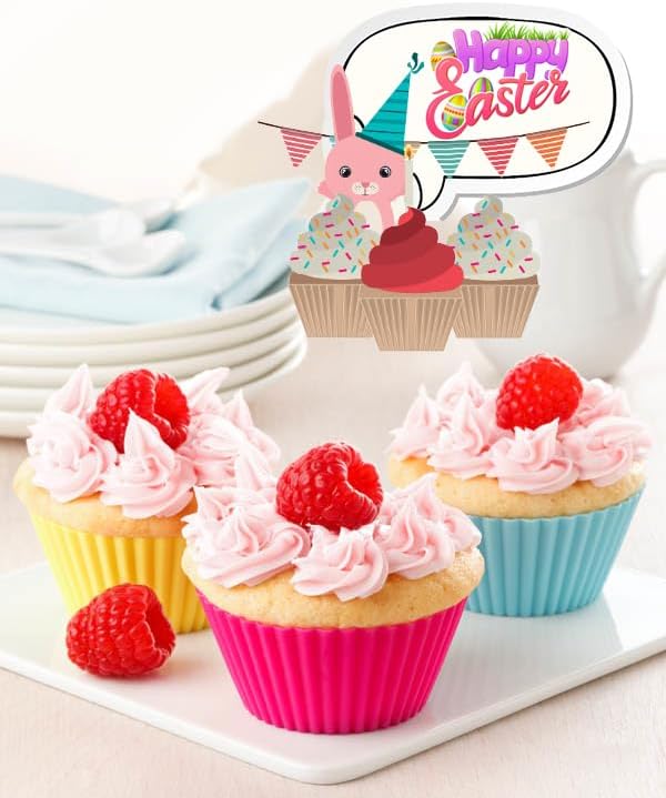 36 Pack Silicone Cupcake Liners Muffin Baking Cups Liners Reusable Non-Stick Cake Molds Sets Lunch Bento Box Dividers Accessories