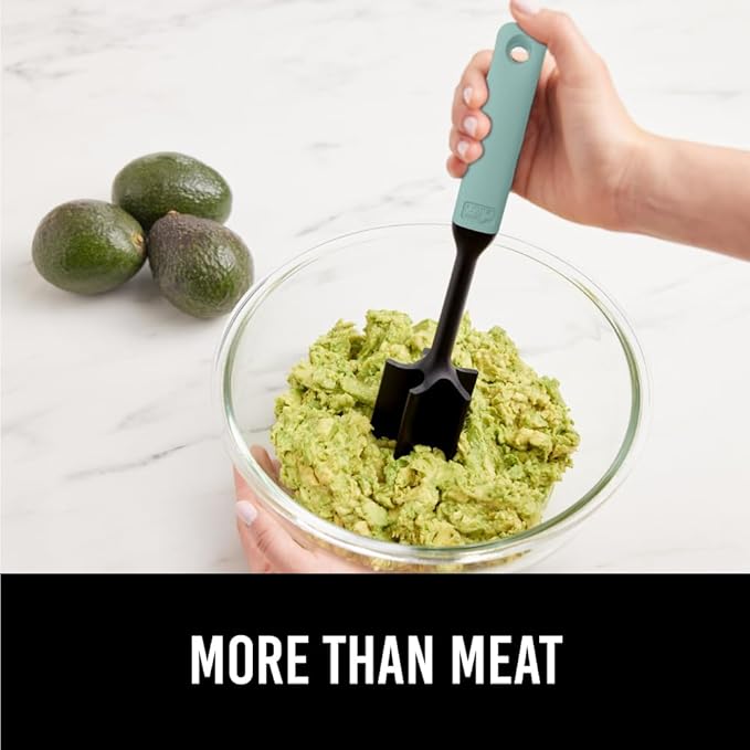 GORILLA GRIP Patented Heat Resistant Meat Chopper, Soft Handle, Nonstick Hamburger Smasher, Break Apart Food, Safe on All Cookware Ground Beef Grinder, Non Scratch Potato Masher Kitchen Tool, Mint