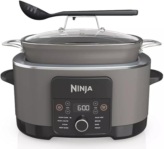 Ninja Foodi PossibleCooker PRO 14-in-1 8.5 Qt Multi-Cooker – Replaces 14 Tools, Nonstick Pot, Glass Lid & Integrated Spoon (Graphite Gray)