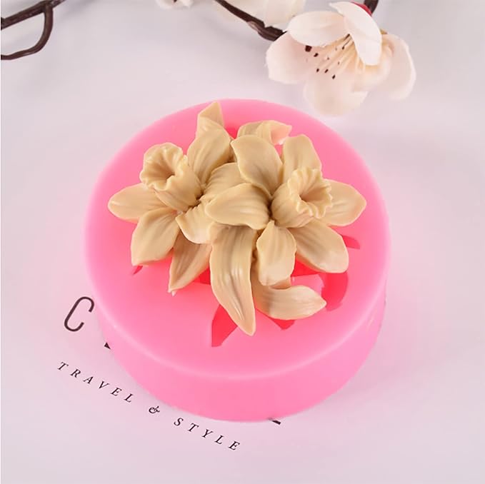 3 Pack Flower Mold Flower Silicone Wave Spiral Candle Mold - Silicone Resin Casting Molds for Candle & Resin & Soap Craft Supplies