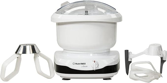 NutriMill Artiste Kitchen Stand Mixer with Baker's Accessory Bundle (Black)