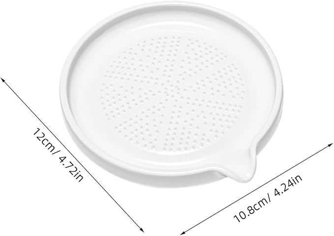 5" Ceramic Grater for Ginger Garlic, Ceramic Grinder Plate, Multi-Purpose Non-Slip Zester for Cheese, Citrus, Chocolate & Spices, Rust-Proof & Dishwasher Safe, Medium-Fine Grater Surface