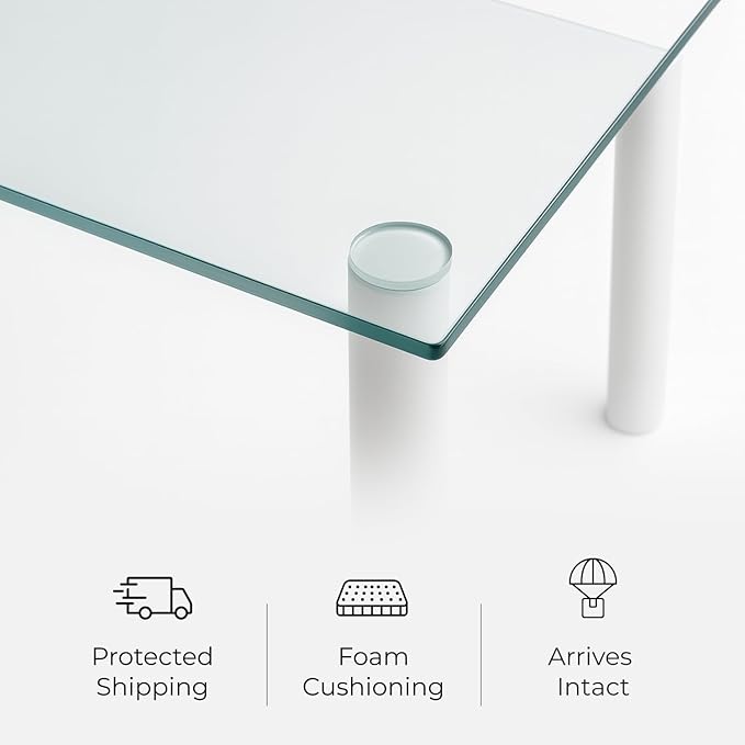Fab Glass and Mirror Tempered Glass Table Top 36x48 Inch Rectangle 1/4" Thick Clear Furniture Protector with Flat Polish Edge Eased Corners for Coffee Dining Tables Desks
