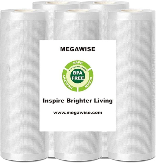 MEGAWISE Vacuum Sealer Bags (11''x 14''-100pcs) for Food Freshness Preservation, BPA Free Vacuum Storage Bags for Food or Sous Vide, Seal a Meal,Double-Sided Texture, Double Lock Freshness (100 count)