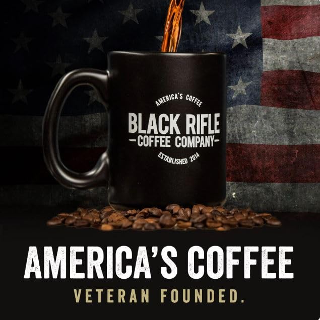 Black Rifle Coffee Company Just Black, 50 Count, Medium Roast K Cups - Single Serve K Cups Coffee Pods - Kcup Pods Compatible with 1.0 & 2.0 - Made from Arabica Beans