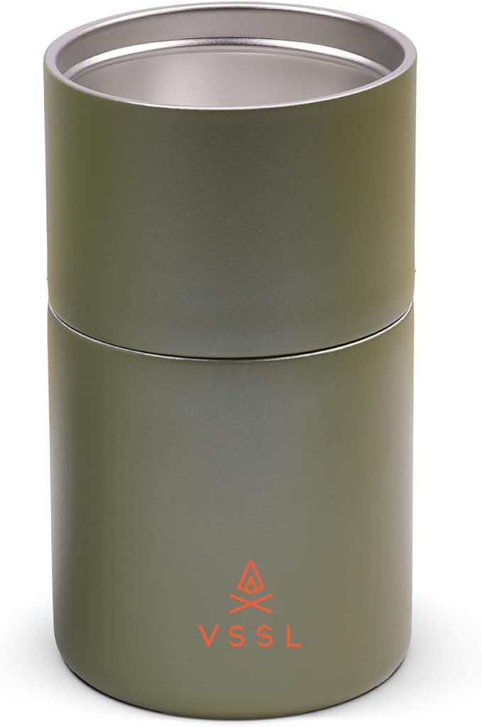 VSSL - Nest Pour Over Coffee Set | Coffee Maker for Camping | All-In-One Travel Pour Over | Transportable Dripper, 10oz Stainless Steel Travel Mug | Compact Storage & Adventure Ready | Sahara