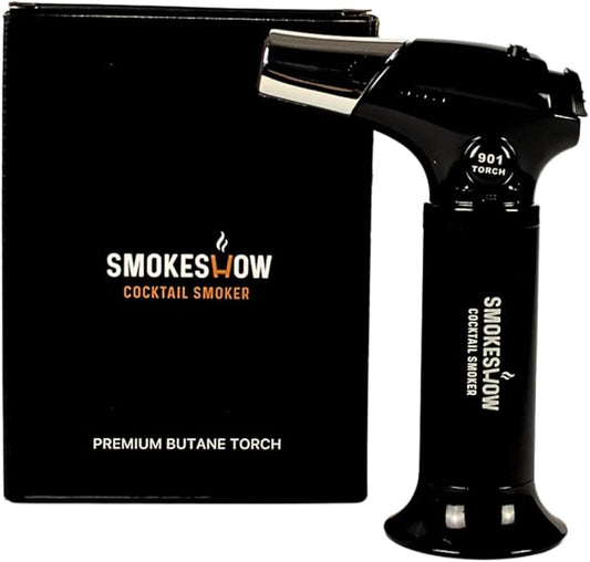 Blow Butane Cooking Torch, Lighter with Safety Lock and Adjustable Flame for BBQ, Baking, Brulee, DIY, Creme and Deserts | Viewing window for accurate fuel filling | Butane Gas not included