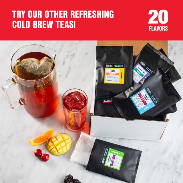 Tiesta Tea - Passion Berry Jolt Cold Brew, Loose Leaf, Raspberry Passion Fruit Black Tea, High Caffeinated, Cold Brew Packets, Makes 64 oz Pitcher Per Bag (Pack of 10)