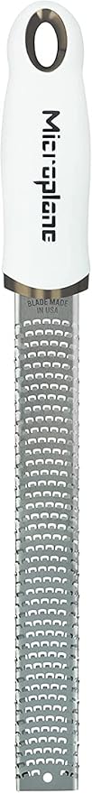 Microplane Premium Classic Citrus Zester Tool and Parmesan Cheese Grater - White