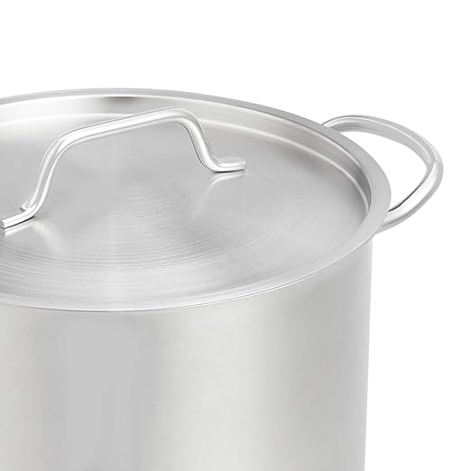 Amazon Basics 12 quarts Stainless Steel Aluminum-Clad Stock Pot with Cover