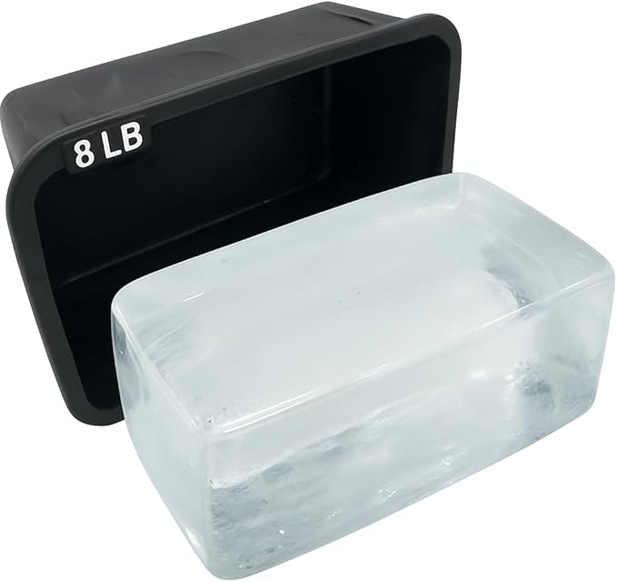 2-Pack 8 lb HYICE Ice Block Mold for Cold Plunge, blocks for cold plunge, Extra Large, ice Bath Accessories, Durable, (Total 16 lb) - Black