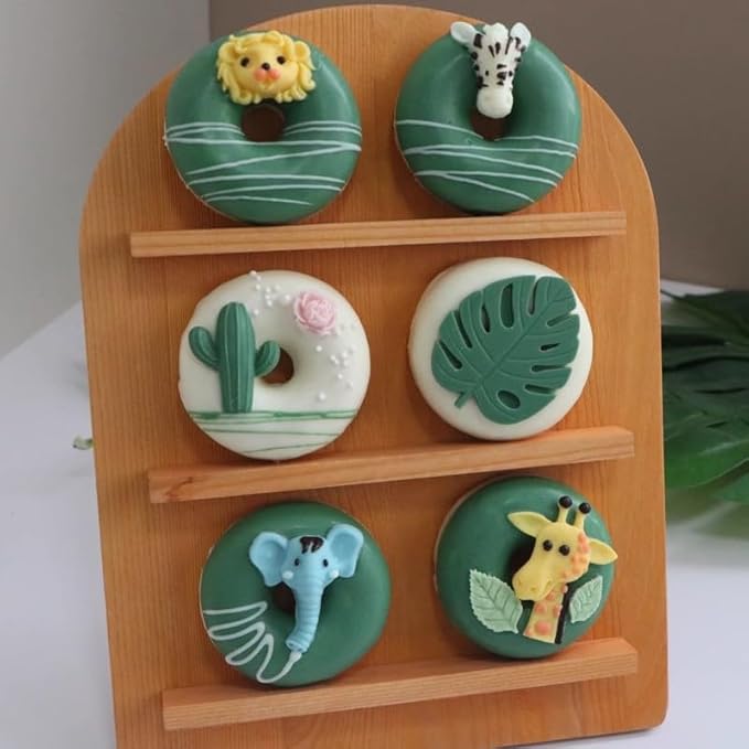 Safari Animal Fondant Mold Flamingo Silicone Molds,Safari Cake Decorations Animal Cake Toppers Mold,Tropical Leaf Chocolate Silicone Molds for Cake Decorations