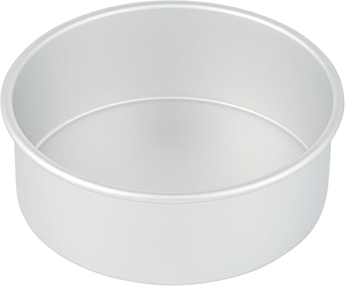 Restaurantware-Met Lux 8 x 3 Inch Straight-Sided Baking Tin, 1 Round Cake Pan - Oven-Ready, Freezable, Anodized Aluminum Round Baking Pan, Greaseproof, For Layer Birthday Cake