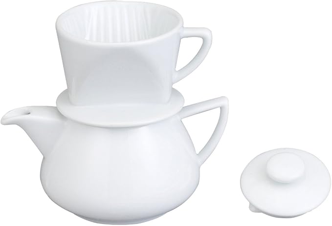 HIC Harold Import Co. Coffee Maker-Drip with Pot, White Porcelain 19oz. NT1044-HIC