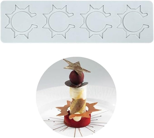 Silicone Molds 3D Hollow Leaf Chocolate Molds Honeycomb Bee Candy Mold Flower Pattern Fondant Mold Cake Topper Sugar Craft Decoration (O_Sun_9.6 * 2.68 * 0.08inch)
