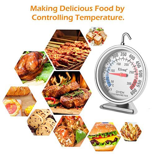 Oven Thermometers(2 Packs) for Gas or Electric Oven Temperature Gauge with 100-600°F/50-300°C,Large Dial & Numbers,Best Kitchen Thermometer for Oven Baking, Cooking,No Fading Color
