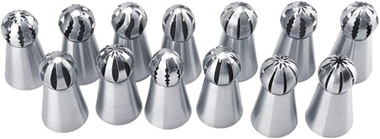 GOTOTOP Russian Piping Tips Set 13 Pcs Russian Icing Piping Nozzles Tips Pastry Cake Buttercream DIY Decor Baking Tool