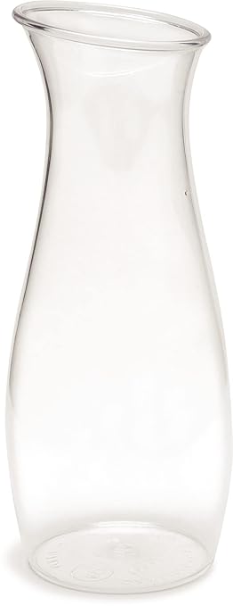 Carlisle FoodService Products 7090207 Cascata Carafe Juice Jar Beverage Decanter Only, Plastic, 1 L, Clear (Pack of 12)