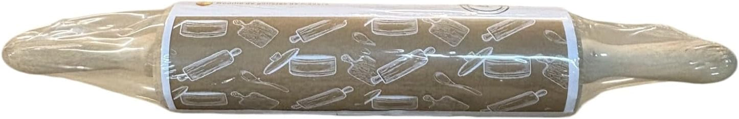 efo Embossed Rolling Pin with Engraved Design - Decorative Dough Roller - Cake Baking Accessories to Make Unique Bakes and Pottery - Beautifully Handmade Patterned Rolling Pin 40cm (Hearts)