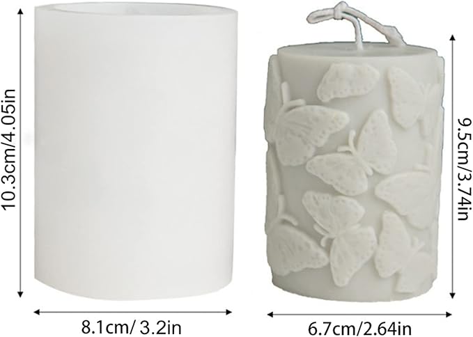 3D Silicone Candle Soap Mold, Fondant Chocolate Baking Molds,Polymer Clay Casting Mould for Candle Making (Butterfly)