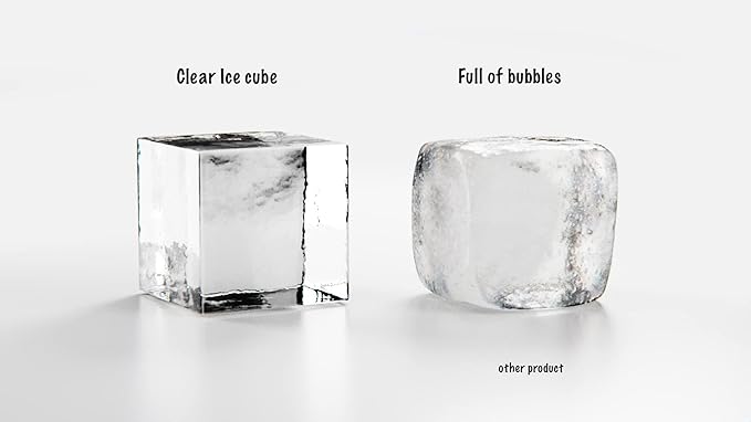 LEMONSODA Crystal Clear Ice Cube Maker Tray - Makes 8 2" Square Ice Cubes Mold for Whiskey, Scotch, and Cocktails - Premium Packaging