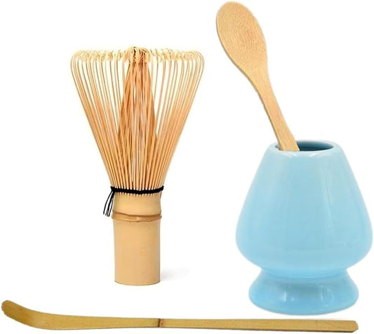 Matcha Whisk Holder Matcha Chasen Whisk Stand Ceramic Holder fit for Traditional Japanese Tea Ceremony Starter (Cyan)