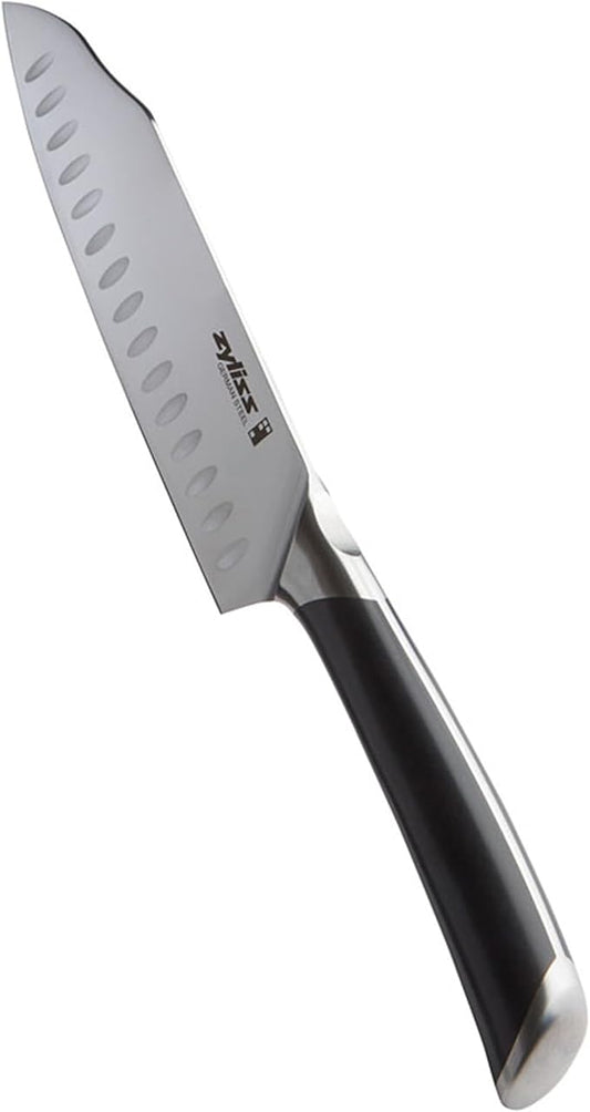 Zyliss Comfort Pro Santoku Knife - Ice Hardened Stainless Steel Kitchen Knife - Tarnish-Free and Rust-Resistant Kitchen Cutlery with Antibacterial Handle - Black/Stainless Steel - 7 inches