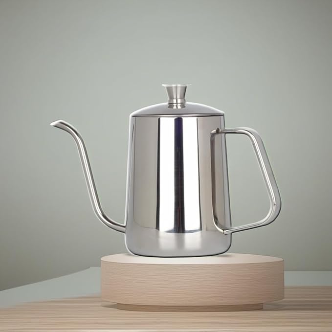 Toyvian Gooseneck Kettle 600ML Metal Coffee Kettle, Coffee Thin Spout, Gooseneck Pitcher, Narrow Spout Pot, Dripper Stainless Steel Water Bottle