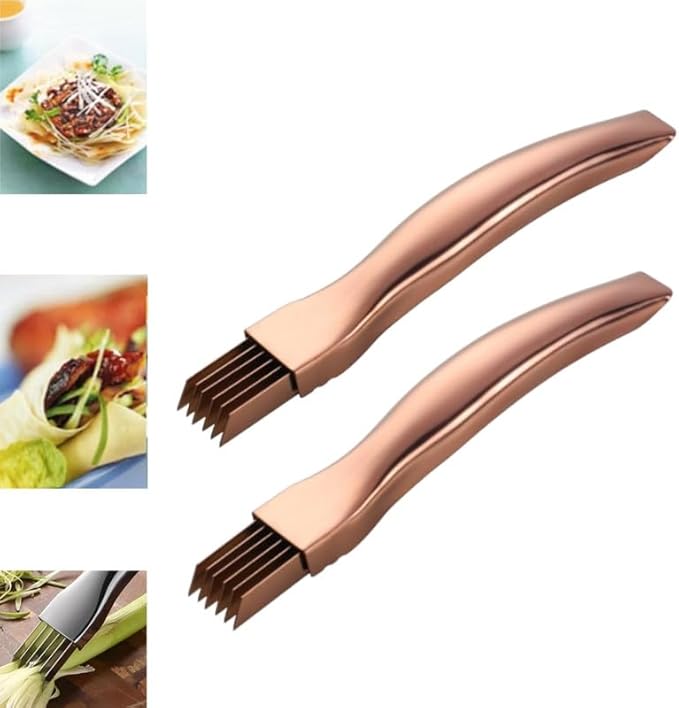 2024 New Shred Silk The Knife, Stainless Steel Chopped Green Onion Knife, Kitchen Vegetable Cutter Sharp Scallion Shredding Cutter Shred Knife Household Multifunctional Food Slicer Gadget