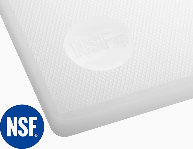 CURTA Cutting Boards for Kitchen, 20" x 14" x 0.5" White Color Coded Plastic Commercial Chopping Board with Anti Slip Surface Dishwasher Safe