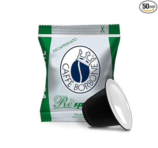 Caffè Borbone Decaffeinated Nespresso Compatible Espresso Coffee Pods, 50 Count Espresso Pods