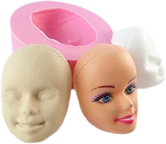 Doll face, princess face Flexible Silicone Molds Kawaii Polymer Clay Resin doll Chocolate mold Fondant NC035