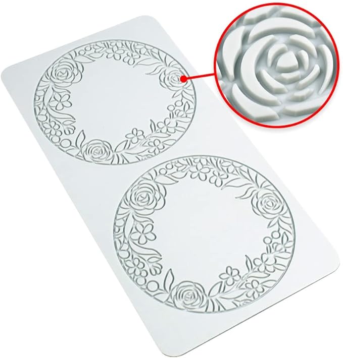 Hollow Leaf Silicone Mold Chocolate Candy 3D Hollow Leaf Candy Mold Food Cooking Meals Decorations Fondant Mold Polymer Clay Molds (Flower Ring Q_10.4x5.32x0.12inch)