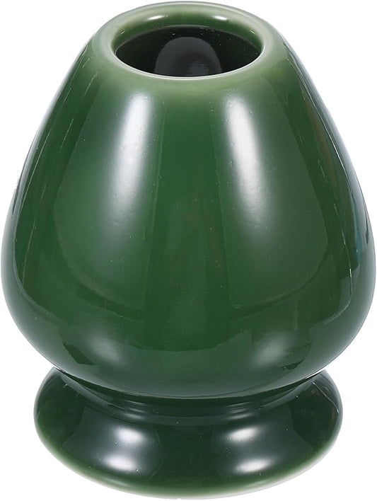 HARFINGTON Ceramic Chasen Stand 68mm Matcha Whisk Holder Teas Set Whisks Stand Traditional Matcha Tea Chasen Holder Tea Set Accessories for Tea Tasting, Green