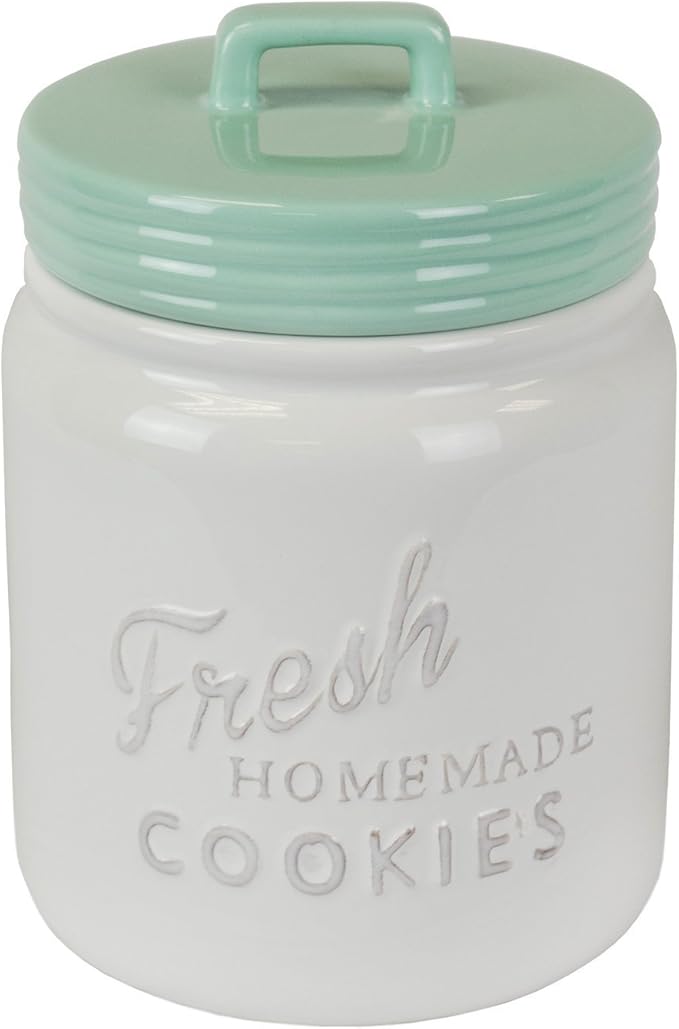 DII Kitchen Accessories Collection Ceramics, Cookie Jar, Aqua