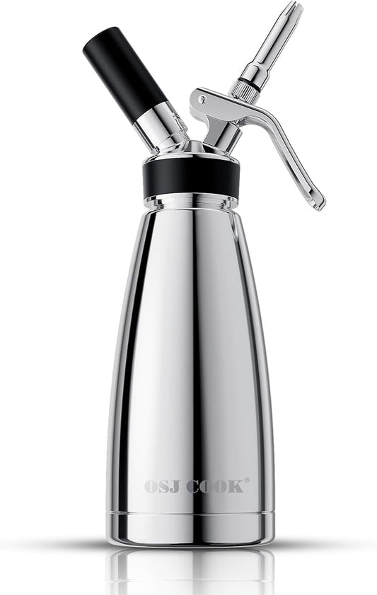 OSJCOOK Whipped CreamDispenser Stainless Steel & Aluminum (Single layer, 500ml)