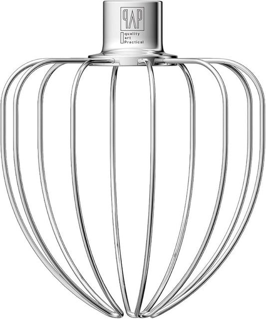 Heavy Duty Whisk Attachment for KitchenAid 7-8QT Bowl-Lift Stand Mixers- Extra Thick Stainless Steel Wire Whip for Fast Whipping, Perfect for Large Batches, Dishwasher Safe