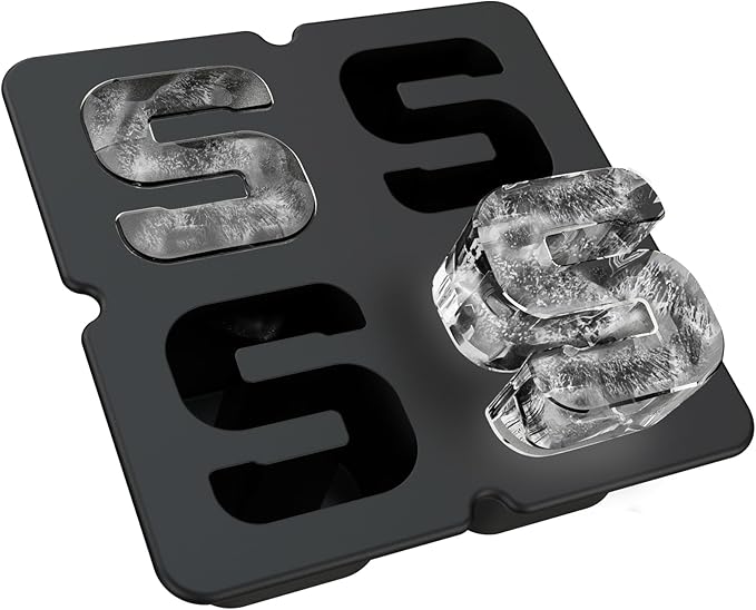 Customized Lette S Ice Cube Mold -Letter Silicone Ice Mold for Custom Ice Cube Mold and Baking Chocolate and Crafting Letter Molds, Ice Cube Molds for Cocktails & Whiskey with Custom Letters