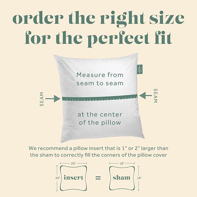 ComfyDown Decorative Throw Pillow Insert, Down and Feathers Fill, 100% Cotton Cover 233 Thread Count, Square Pillow Insert - Made in USA (20" x 20")