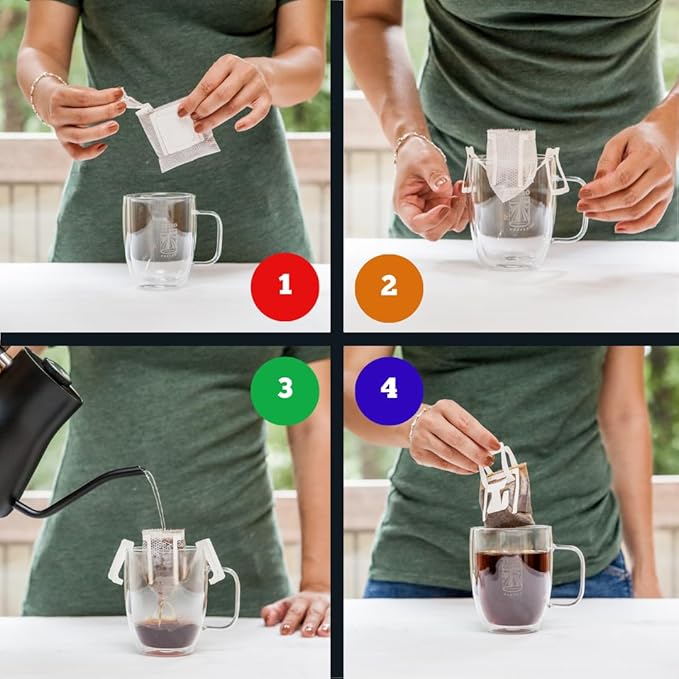 Tribo Coffee Single-Serve Portable Pour Over Drip Coffee - Privateer's Reserve Variety - 10 Servings (Light - Medium Roast)
