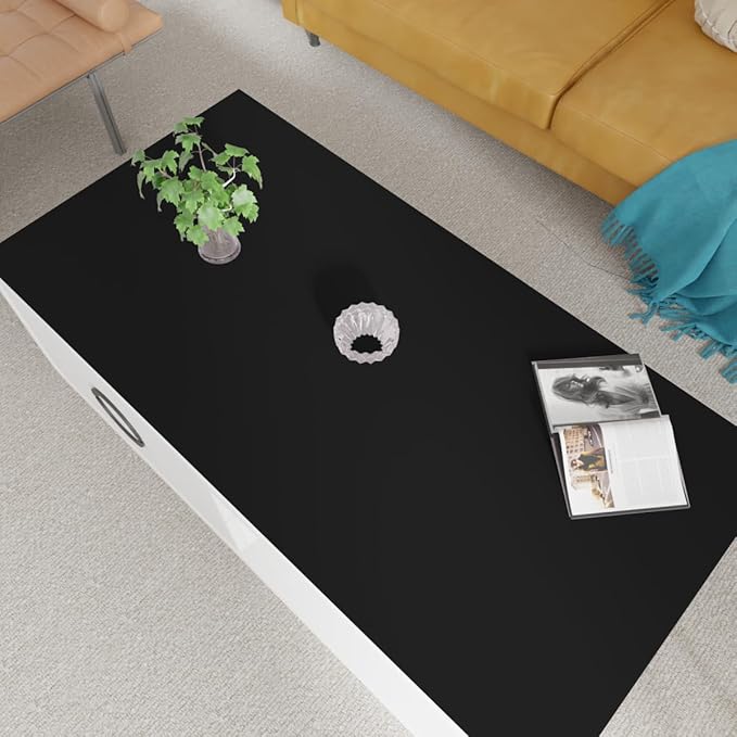 Table Top Protector - 24x44 Inch Waterproof Easy to Clean Can Conceal Flaws Protector The Table Top from Scratches Used for Coffee Table (Black+Black 24x44)