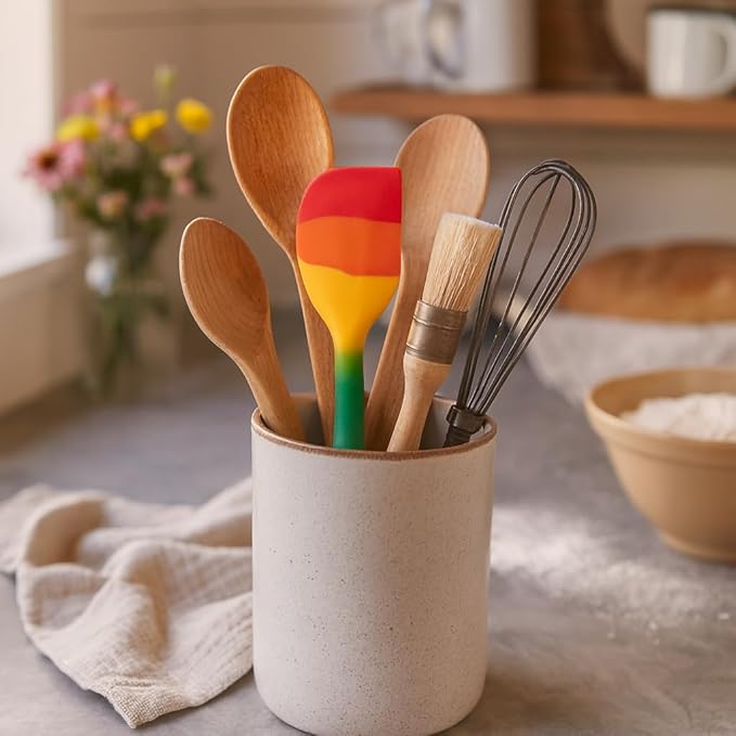 Cooking With Pride Non-Stick Mini Scraper Spatula, Heat-Safe Silicone With Iron Core, 8.5-Inch