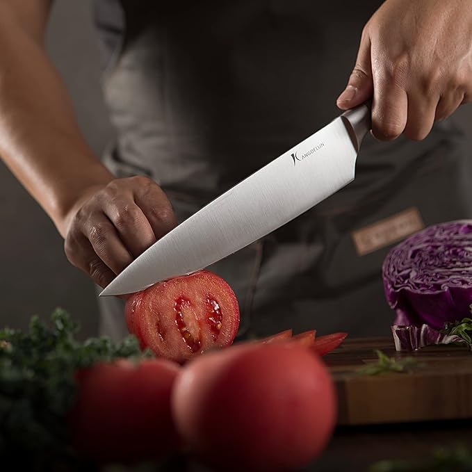 Natura Series 15 PCS Knife Block Set, Ultra Sharp High Carbon Stainless Steel with Wood Handle